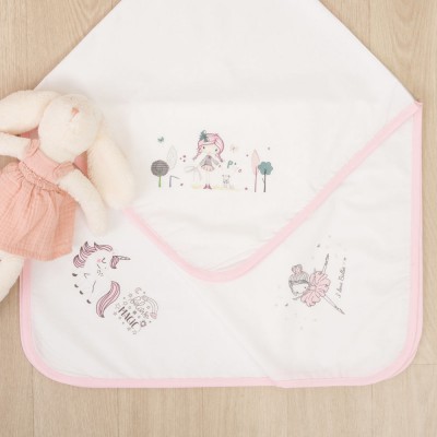 Borea Κορίτσι Πάνα Αγκαλιάς Πικέ Λευκό 80x80εκ.