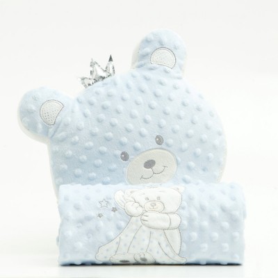 Borea Κουβέρτα Κούνιας Angel Bear Light Blue 110x140εκ.