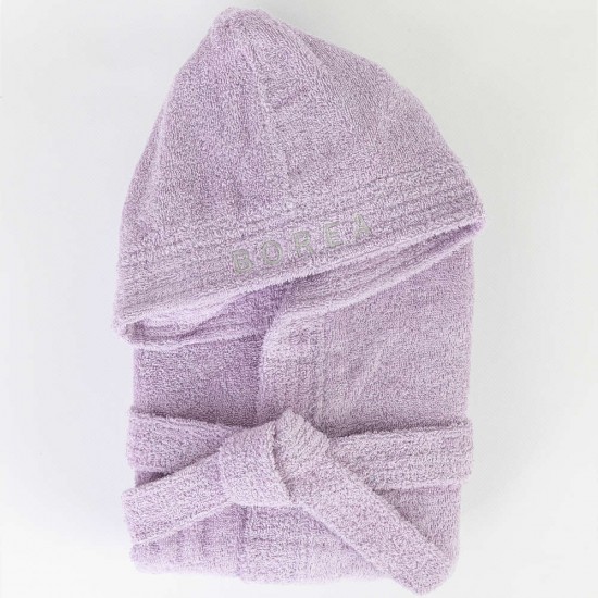 Μπουρνούζι Εφηβικό Με Κουκούλα Teenager Λιλά