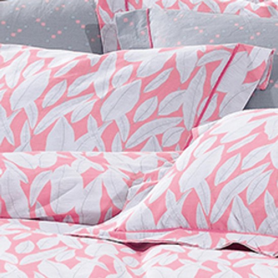 Παπλωματοθήκη Εμπριμέ Σετ Elegant Leaves Υπέρδιπλη