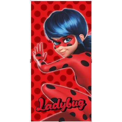 Borea Παιδική Πετσέτα Θαλάσσης Κόκκινη Miraculous Ladybug 140x70εκ.