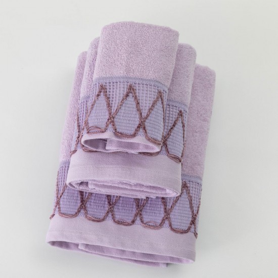 Borea Σετ Πετσέτες Μπάνιου 3τμχ Drops Λιλά