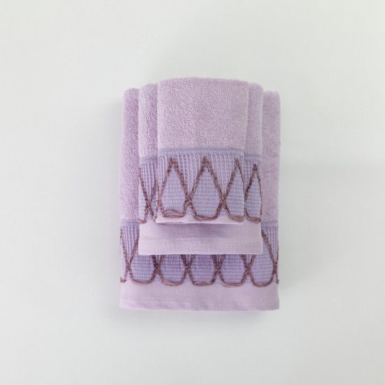 Borea Σετ Πετσέτες Μπάνιου 3τμχ Drops Λιλά