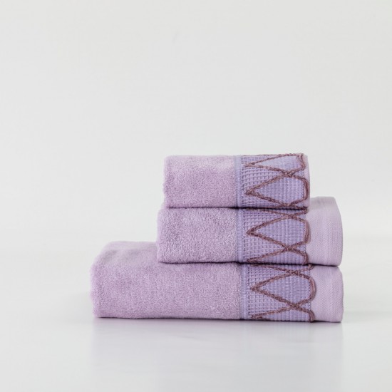 Borea Σετ Πετσέτες Μπάνιου 3τμχ Drops Λιλά