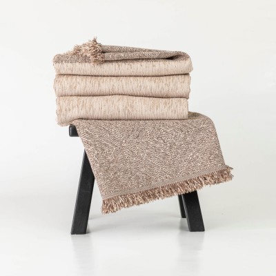 Ριχτάρι Σενίλ Διθέσιο Square 180x250εκ. Μπεζ