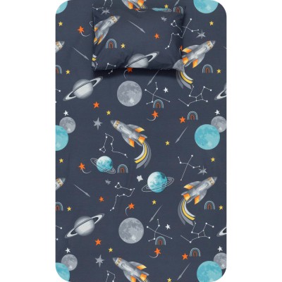 Σεντόνι Σετ 2ΤΜΧ Γαλαξίας Μονό Γκρι