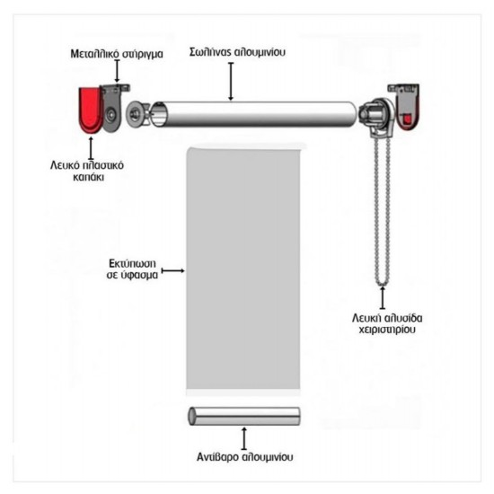 Σύστημα σκίασης ρόλερ Μερικής Συσκότισης χρωμα: κρεμ no:105