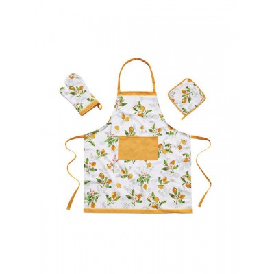 Das Home 0724 Ποδιά Κουζίνας με Γάντι και Πιάστρα Κίτρινη 30x18cm 537000100724 3τμχ