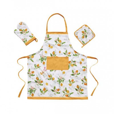 Das Home 0724 Ποδιά Κουζίνας με Γάντι και Πιάστρα Κίτρινη 30x18cm 537000100724 3τμχ