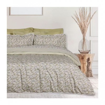 Das Home 1692 Σετ Σεντόνια King Size με Λάστιχο 250x270εκ. Olive, Taupe (4τμχ)
