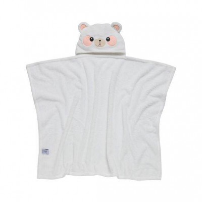 Das Home Βρεφικό Πόντσο-Μπουρνούζι με Κουκούλα 4942 White 70x90εκ.