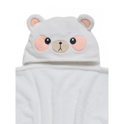 Das Home Βρεφικό Πόντσο-Μπουρνούζι με Κουκούλα 4942 White 70x90εκ.