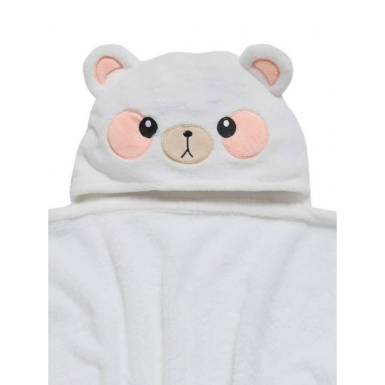 Das Home Βρεφικό Πόντσο-Μπουρνούζι με Κουκούλα 4942 White 70x90εκ.