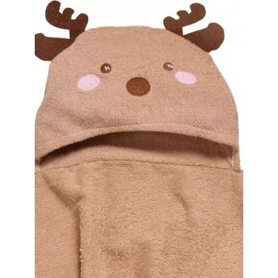 Das Home Βρεφική Κάπα-Μπουρνούζι με Κουκούλα 4949 Brown