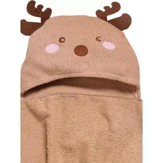 Das Home Βρεφική Κάπα-Μπουρνούζι με Κουκούλα 4949 Brown