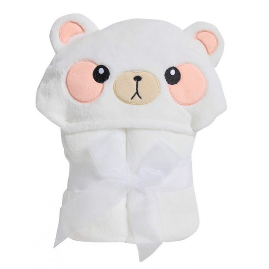 Das Home Βρεφικό Πόντσο-Μπουρνούζι με Κουκούλα 4942 White 70x90εκ.