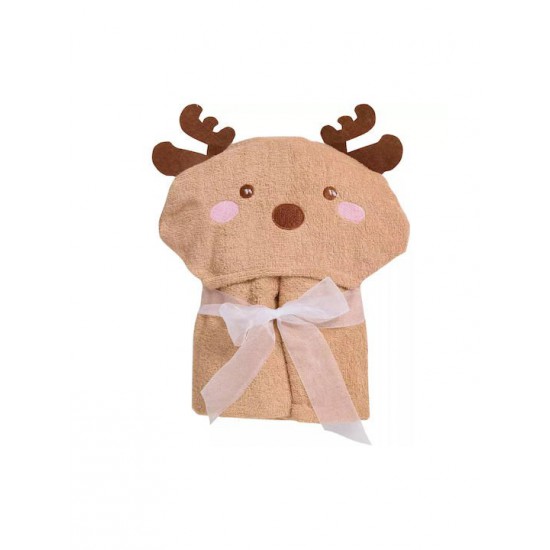 Das Home Βρεφική Κάπα-Μπουρνούζι με Κουκούλα 4949 Brown