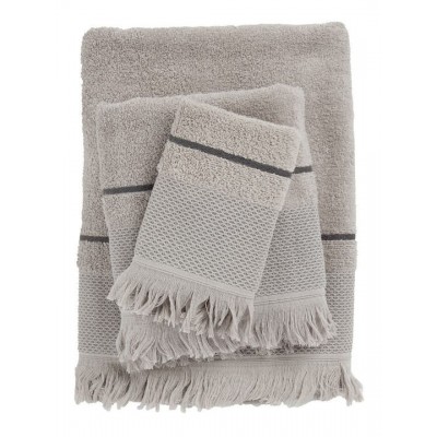 Das Home Σετ Πετσέτες Μπάνιου 3τμχ Best Γκρι Βάρους 450gr/m²