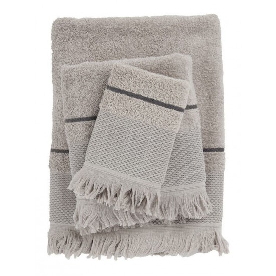 Das Home Σετ Πετσέτες Μπάνιου 3τμχ Best Γκρι Βάρους 450gr/m²