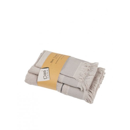Das Home Σετ Πετσέτες Μπάνιου 3τμχ Best Γκρι Βάρους 450gr/m²