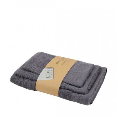 Das Home Σετ Πετσέτες Μπάνιου 3τμχ Best Γκρι Βάρους 450gr/m²