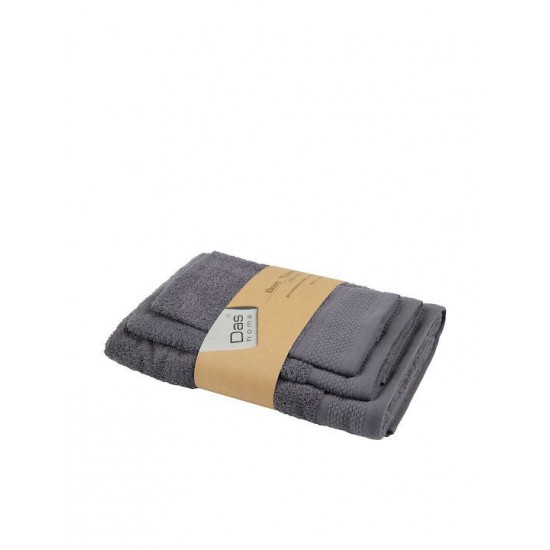Das Home Σετ Πετσέτες Μπάνιου 3τμχ Best Γκρι Βάρους 450gr/m²