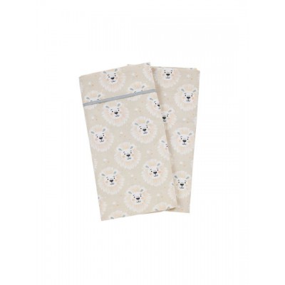 Das Home Σετ Βρεφικά Σεντόνια Λίκνου Βαμβακερά Μπεζ 70x120εκ. 2τμχ