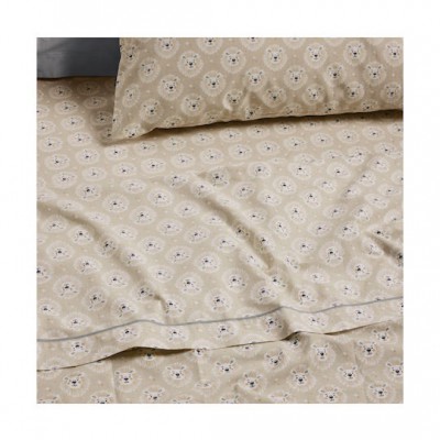 Das Home Σετ Σεντόνια Μονά Βαμβακερά Taupe 170x260cm 3τμχ