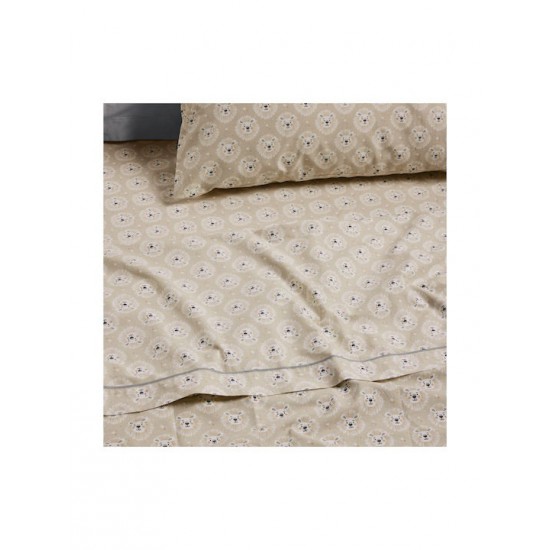 Das Home Σετ Σεντόνια Μονά Βαμβακερά Taupe 170x260cm 3τμχ
