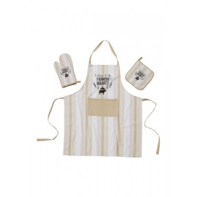 Das Home 0864 Ποδιά Κουζίνας με Πιάστρα Λευκή 537000100864 3τμχ