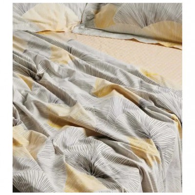 Das Home Happy Σετ Σεντόνια Υπέρδιπλα 240x260εκ. Grey, Ochre (4τμχ)