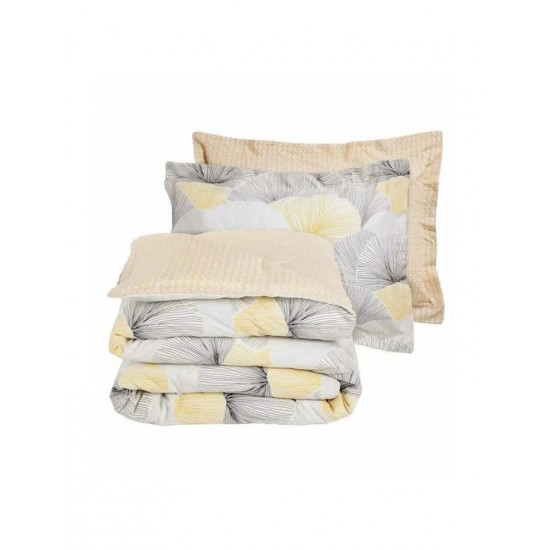 Das Home Happy Σετ Σεντόνια Υπέρδιπλα 240x260εκ. Grey, Ochre (4τμχ)