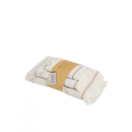 Das Home Σετ Πετσέτες Μπάνιου 3τμχ Best Beige Βάρους 450gr/m²