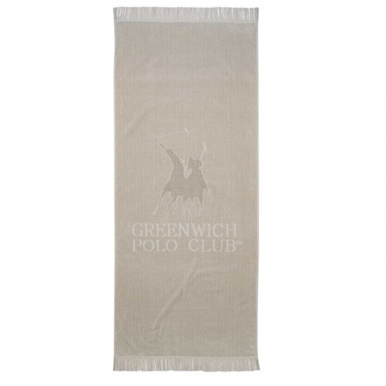 Greenwich Polo Club 3734 Πετσέτα Θαλάσσης Βαμβακερή Γκρι με Κρόσσια 190x90εκ.
