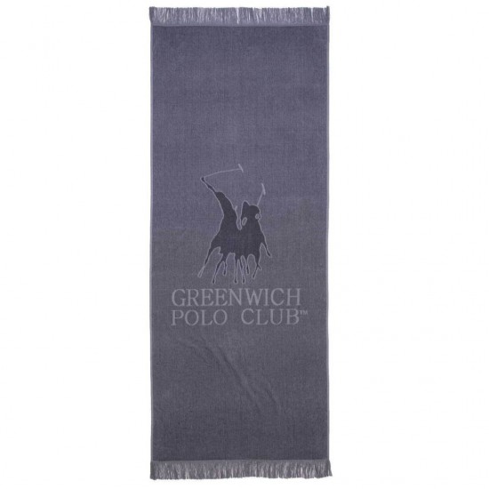 Greenwich Polo Club Πετσέτα Θαλάσσης Βαμβακερή Γκρι 190x90εκ.