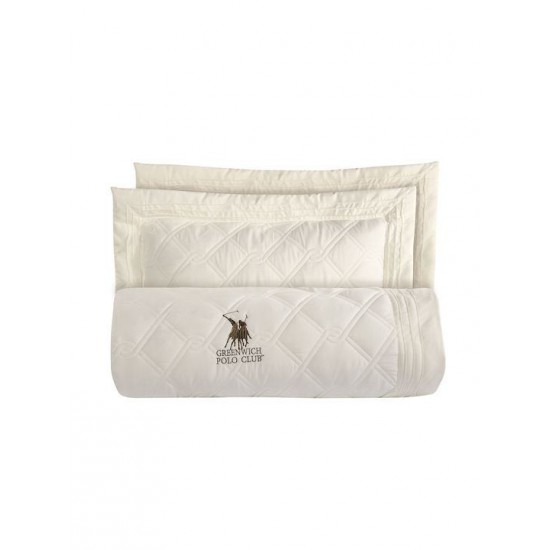 Greenwich Polo Club 2162 Σετ Κουβερλί Υπέρδιπλο Microfiber Κρεμ 220x240cm 3τμχ