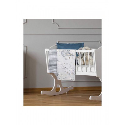 Greenwich Polo Club Σετ Βρεφικά Σεντόνια Λίκνου Βαμβακερά Γκρι 70x120εκ. 2τμχ