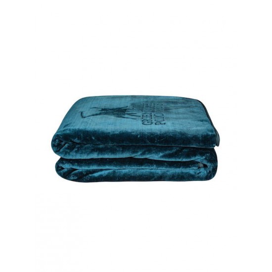 Greenwich Polo Club Κουβέρτα Βελουτέ Υπέρδιπλη 220x240εκ. Μπλε