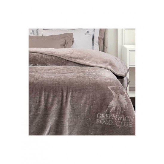Greenwich Polo Club Κουβέρτα Βελουτέ Υπέρδιπλη 220x240εκ. Καφέ