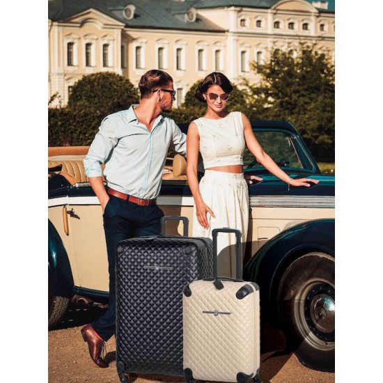 Greenwich Polo Club Μεγάλη Βαλίτσα Ταξιδίου Σκληρή Black με 4 Ρόδες Ύψους 75εκ.