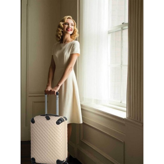 Greenwich Polo Club Μεσαία Βαλίτσα Ταξιδίου Σκληρή Ivory με 4 Ρόδες Ύψους 65εκ.
