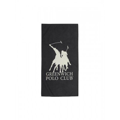 Greenwich Polo Club Πετσέτα Γυμναστηρίου με Μικροΐνες Μαύρη 45x90cm