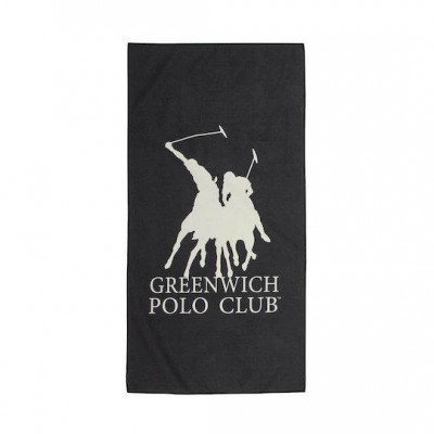 Greenwich Polo Club Πετσέτα Γυμναστηρίου με Μικροΐνες Μαύρη 45x90cm