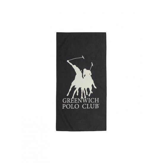 Greenwich Polo Club Πετσέτα Γυμναστηρίου με Μικροΐνες Μαύρη 45x90cm