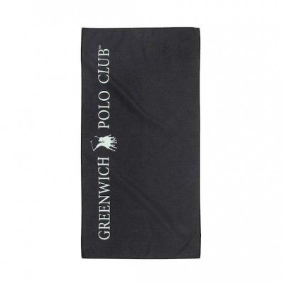 Greenwich Polo Club Πετσέτα Γυμναστηρίου με Μικροΐνες Μαύρη 45x90cm