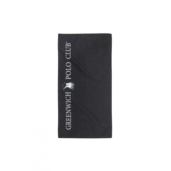 Greenwich Polo Club Πετσέτα Γυμναστηρίου με Μικροΐνες Μαύρη 45x90cm