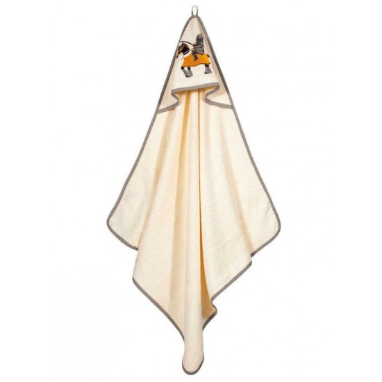 Greenwich Polo Club Βρεφική Κάπα-Μπουρνούζι με Κουκούλα Baby Essential Beige 80x80εκ.