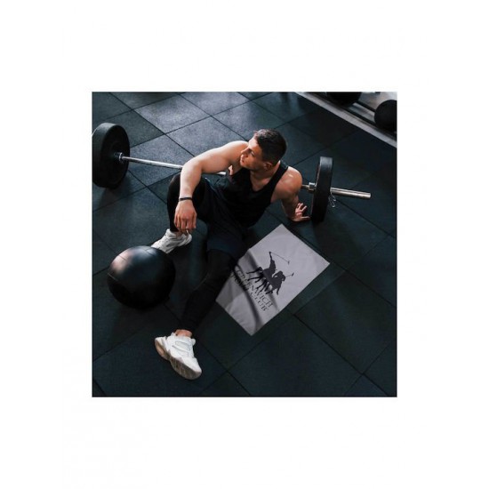 Greenwich Polo Club Πετσέτα Γυμναστηρίου με Μικροΐνες Γκρι 45x90cm