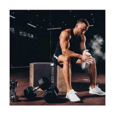 Greenwich Polo Club Πετσέτα Γυμναστηρίου με Μικροΐνες Μαύρη 45x90cm