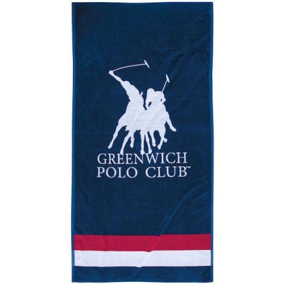 Greenwich Polo Club Πετσέτα Θαλάσσης Βαμβακερή Μπλε 180x90εκ.